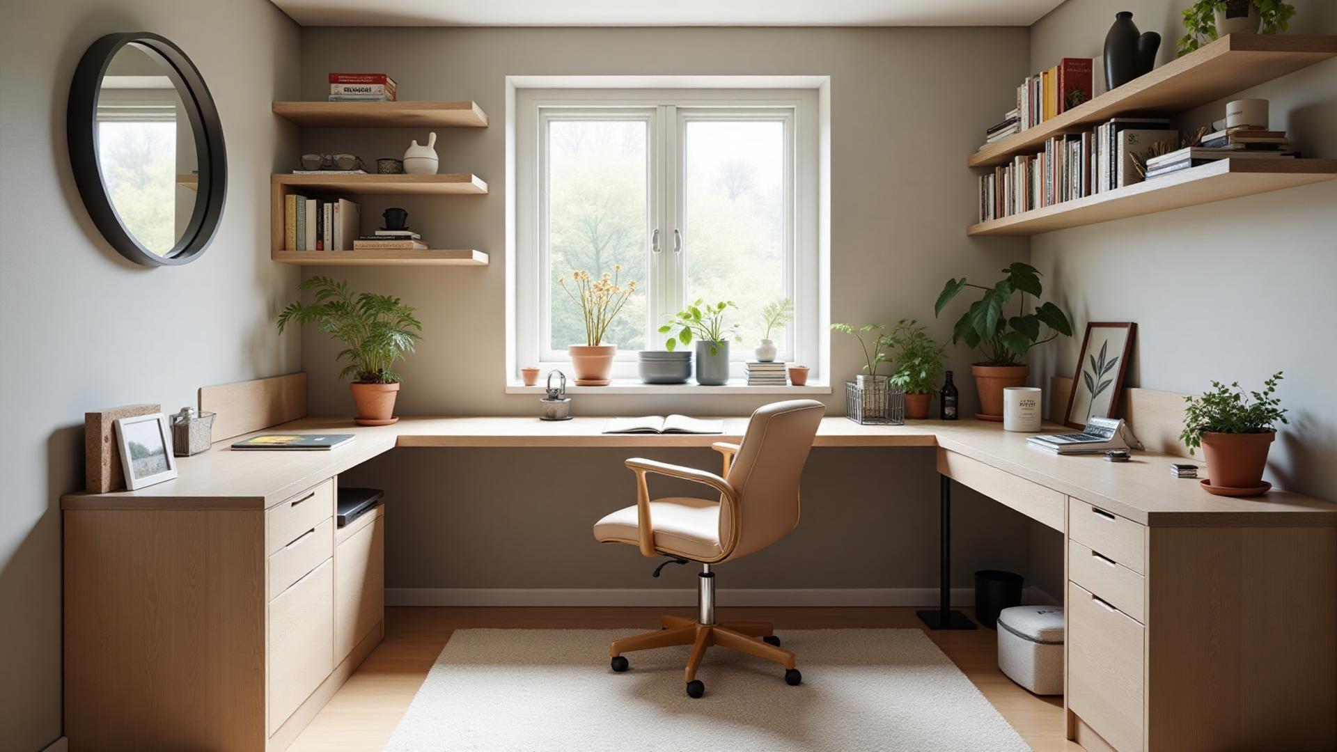 Professional garage conversion in Shropshire showing modern home office space